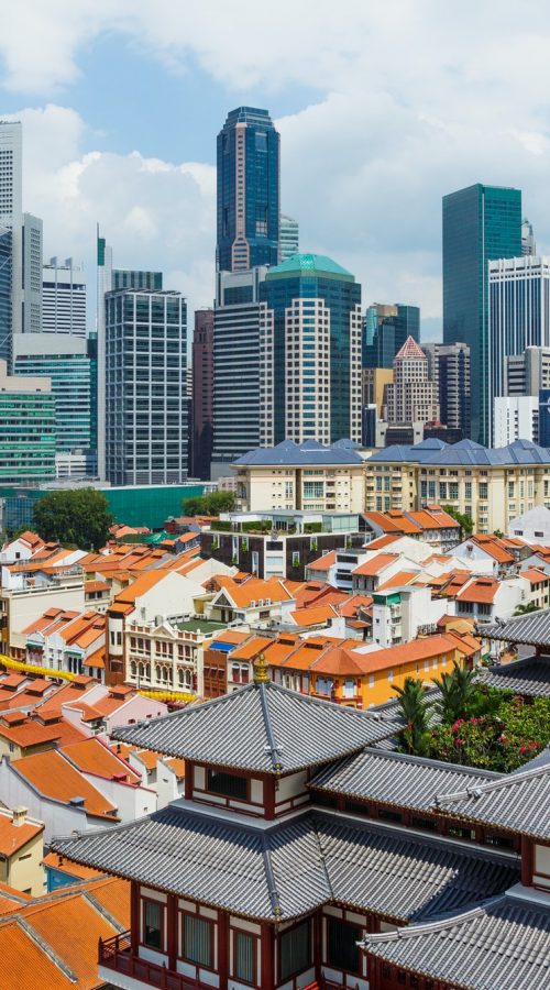 Chinatown and business center of Singapore